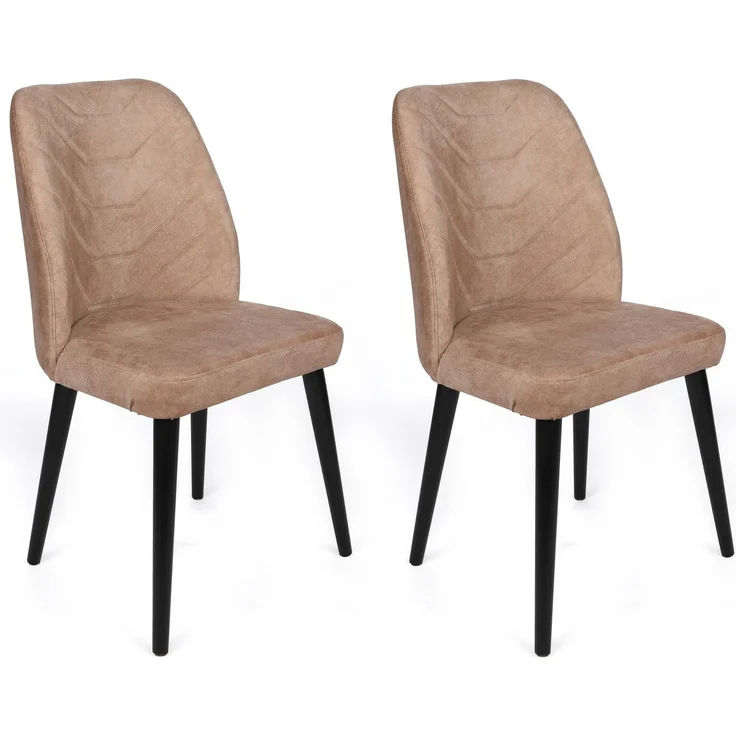 Skye Decor 'Dallas-523 V2' Stuhlset (2-teilig), Nerz / Schwarz, 50 x 90 x 49 cm – Bild 1