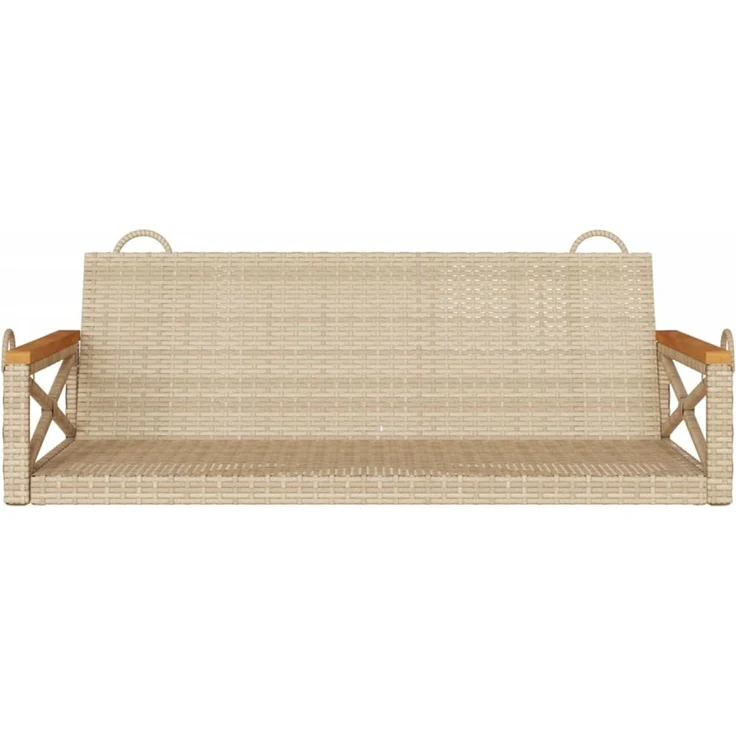 vidaXL Hängebank Beige 109x62x40 cm Poly Rattan 368154 – Bild 4