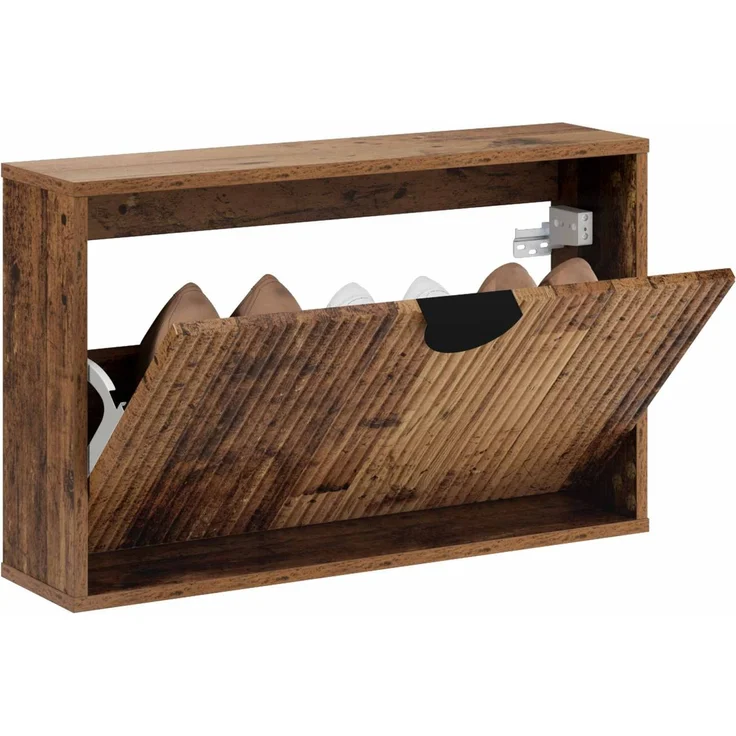 vidaXL Schuhschrank VENRAY 70 x 17 x 43 cm Holzwerkstoff Altholz 8020061 – Bild 3