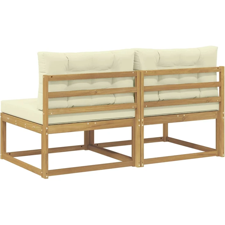 vidaXL Outdoor Mittelsofa 2 stk. 2-Sitzer Massivholz Akazie 901541 – Bild 5