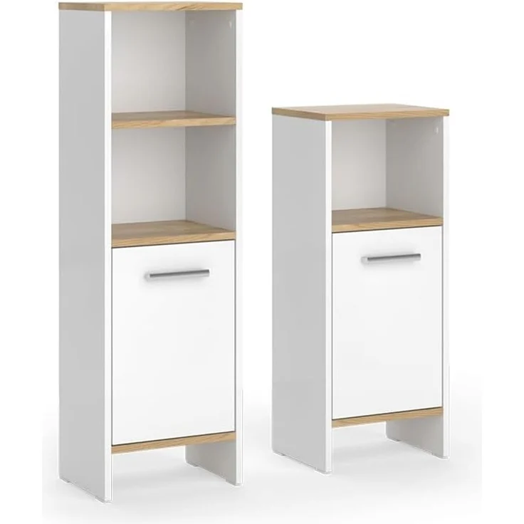 Badmöbel-Set Karli Weiß/Goldkraft Eiche 2-teilig Vicco – Bild 1