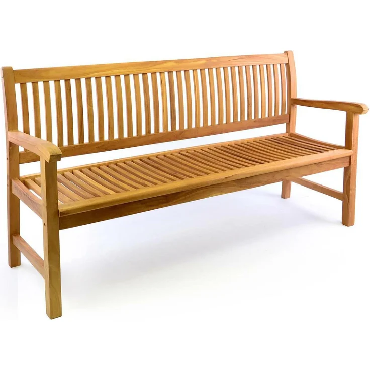 VCM 3-Sitzer Gartenbank aus hochwertigem Teakholz, behandelt, 180 cm, witterungsbeständig und handgefertigt