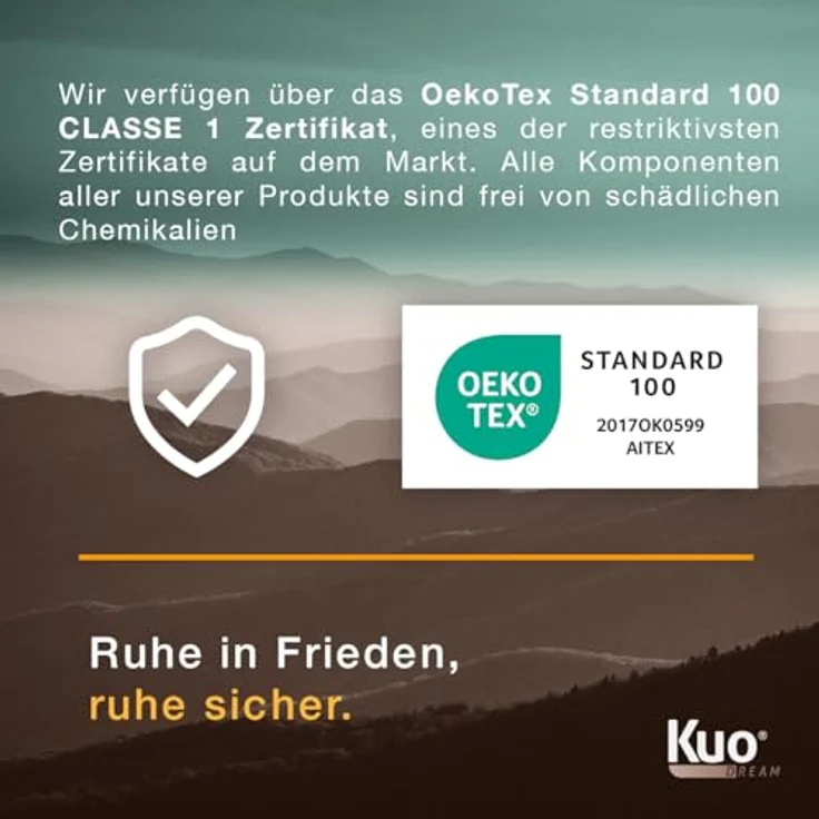 Kuo Dream - Eco Natur Matratze | 100% Spanisch, Oeko-TEX | Taschenfederkern, Baumwolle-Bamboo | Lendenwirbelstütze Latex, Ganzjährig, Beige, 135x180 cm – Bild 9