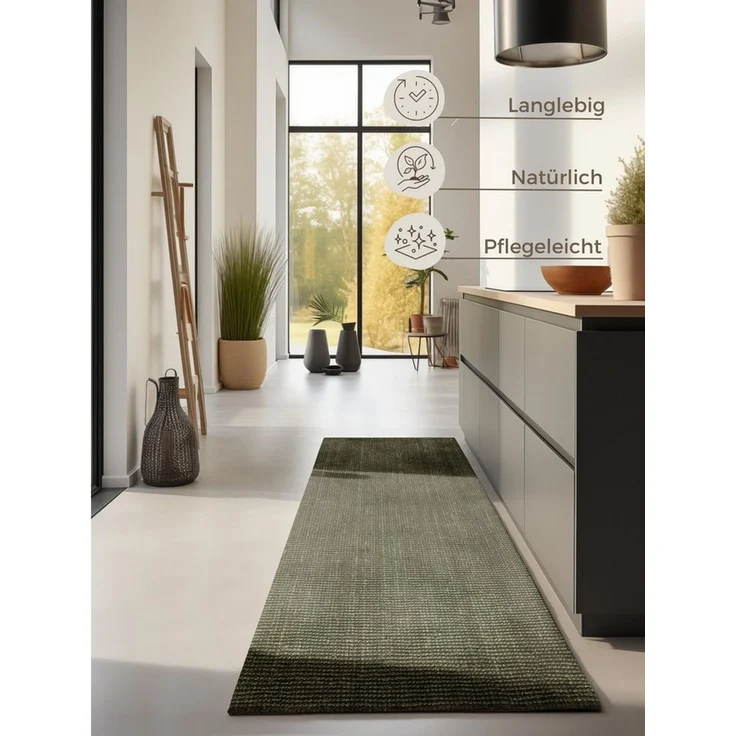 HANSE Home Teppich Jaipur Juteteppich, Läufer und Rund, rechteckig, Höhe: 10 mm, Naturfaser, Wohnzimmer, Esszimmer, Schlafzimmer, Boho, GRS – Bild 3