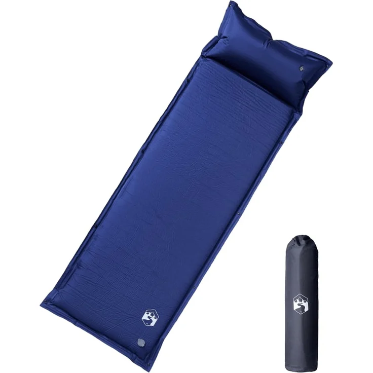 vidaXL Selbstaufblasende Isomatte mit Kissen Marineblau 4007132 – Bild 1