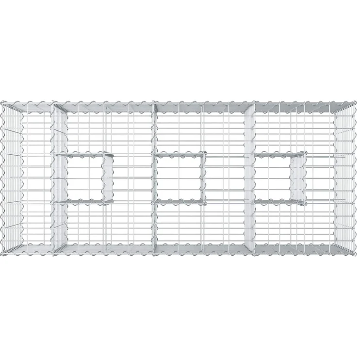 vidaXL Gabionen-Hochbeet 140 x 60 x 55 cm Verzinkter Stahl Silber 42033322 – Bild 8