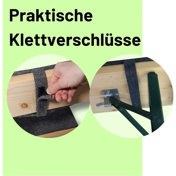 Sensalux Bankauflage Rückenlehnen-Polster für Bierzeltgarnitur, (120cm x 15cm, 2er Pack, 2 St, Grau - Grau (Filz), Schnelles einfaches Anbringen, Flexibel einsetzbar, Klettverschluss – Bild 4