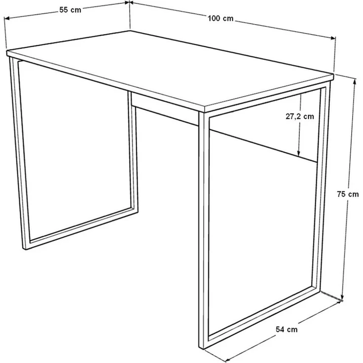 Skye Decor 'Nor2-S' Schreibtisch, Eiche, 100 x 75 x 55 cm – Bild 6