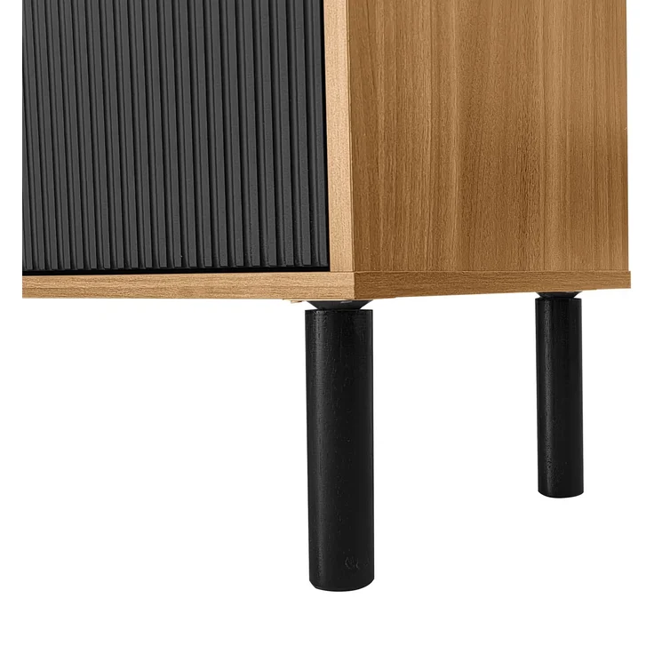 Abrihome TV Schrank mit 4 Türen, Schwarz, 47x38x170 cm – Bild 6