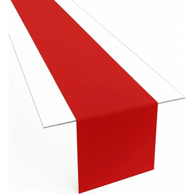 Tischläufer aus Minimate Gewebe. Modern, glatt, breiter Saum, bügelfrei, strapazierfähig, waschbar bis 60°C, trocknergeeignet. Küche und Wohnzimmer. Größe und Farbe wählbar. (Rot, 40x180) – Bild 1