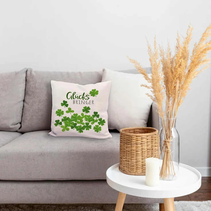 speecheese Dekokissen Klee Kissen mit Spruch Glücksbringer – Bild 7
