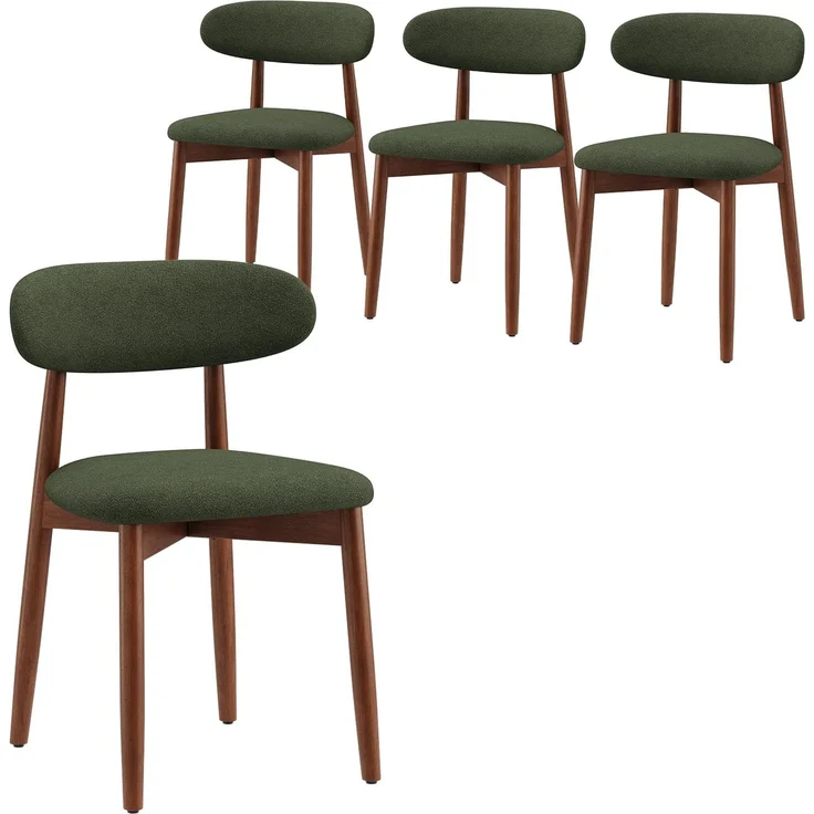COLAMY Stühle Esszimmer 4er Set, Esszimmerstuhle Küchenstühle Hochdichter Schaumstoff, Atmungsaktives Gewebe Stoffbezug, Gepolsterte Sitzfläche, Sitzstuhl für Küche Wohnzimmer Haushalt & Café, Grün