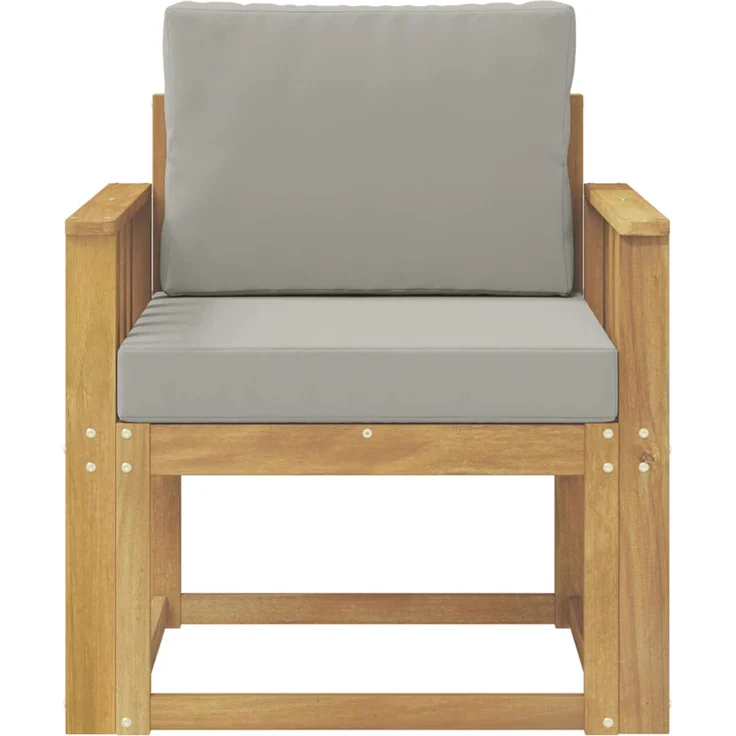 vidaXL 2 Stück Outdoor-Sofagarnitur Polyester Weiß und Hellgrau 3438970 – Bild 3