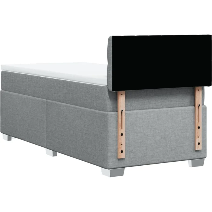 vidaXL Boxspringbett mit Matratze Hellgrau 100x200 cm Stoff 3285806 – Bild 6
