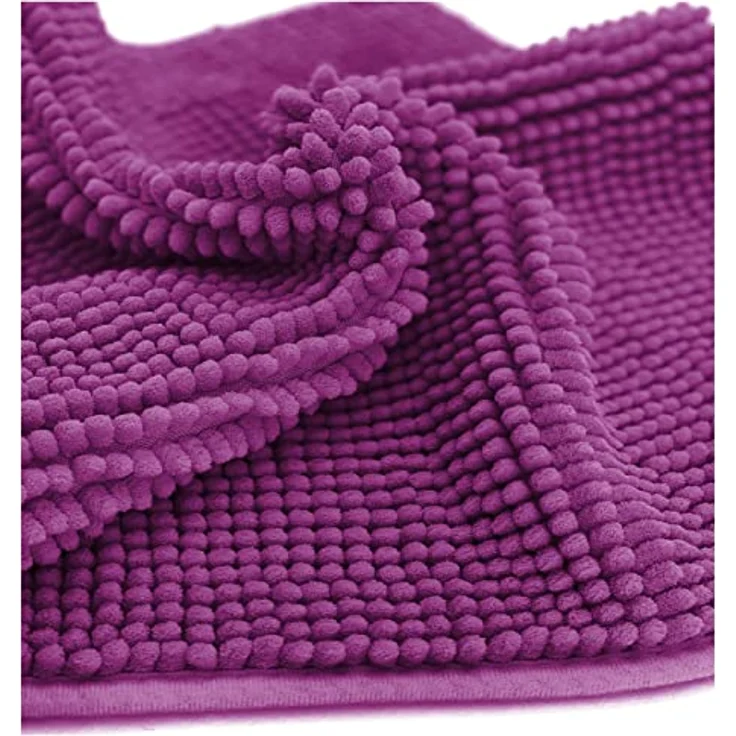 heimtexland Badematte Badvorleger Chenille Badteppich Duschvorleger, rutschhemmend beschichtet, Fußbodenheizung geeignet, fußbodenheizungsgeeignet, saugstark, schnell trocknend, strapazierfähig, rutschfest, Polyester, rechteckig, 45x50 cm, Hochflor, su... – Bild 6