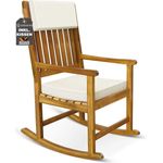 Casaria Schaukelstuhl, inkl Kissen Wippfunktion Akazien Holz Liegestuhl Gartenmöbel Garten