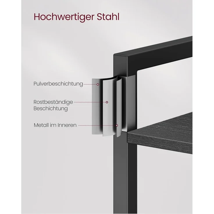 Vasagle Regal, Bücherregal, Standregal, DVD-Regal, mit 6 Ebenen, Büroregal, offene Ablagen, für Büro, Wohnzimmer, Schlafzimmer, Küche, 30 x 40 x 187,5 cm, ebenholzschwarz-schwarz LLS101B56 – Bild 7