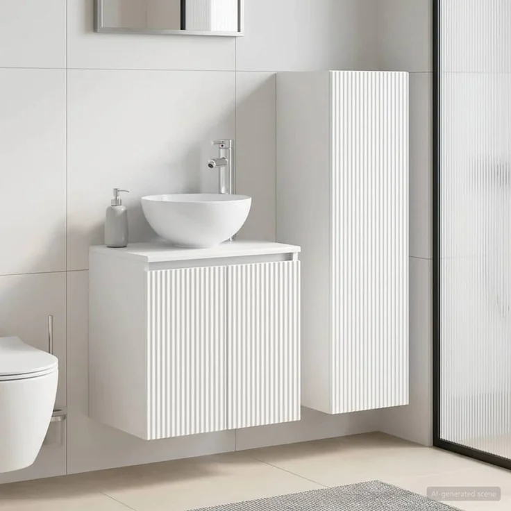 vidaXL Badezimmerschrank-Set 2 stk. Weiß 33 x 34,5 x 100 cm 3406113 – Bild 1