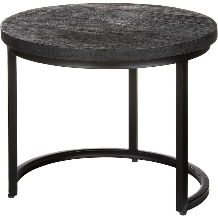 GILDE 3er Set Beistelltisch Nero - Metall - rund - schwarz - Höhe 48cm x Ø 70cm – Bild 3