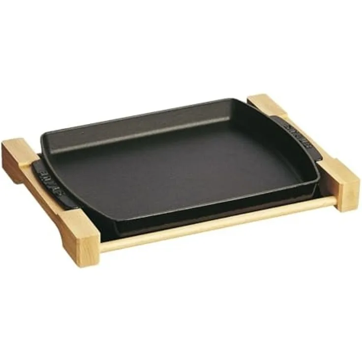 Staub Staub Gusseisenschale auf Holzsockel 33 x 23 cm 405095230