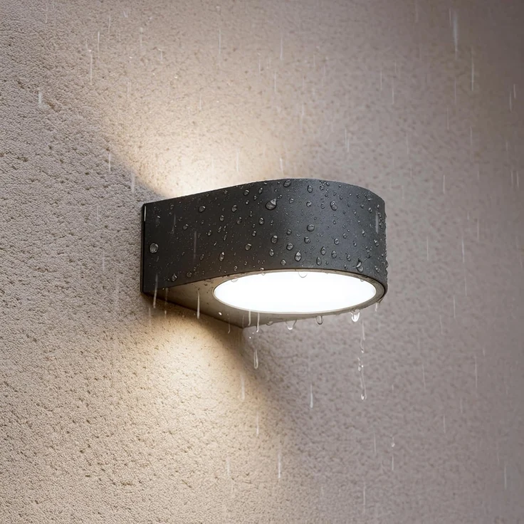 SSC-LUXon LED Außen-Wandleuchte LIMO Wandlampe außen Up & Down IP54 grau mit E27 LED 6W warmweiß 230V, Warmweiß – Bild 4