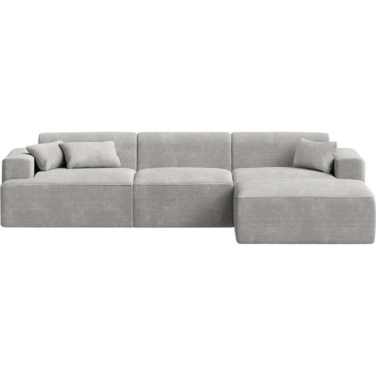 skølm 'Freki' Cloud Sofa 4 Sitzer mit Hocker, Vollschaumcouch mit Federkern und Vakuum-Kompression, kein Aufbau erforderlich, mit 3 Kissen, Cord grau – Bild 11