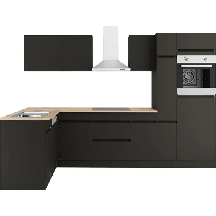 OPTIFIT Küchenzeile Roth, Stellmaße 300x175 cm, wahlweise mit E-Geräten, mit Apothekerschrank