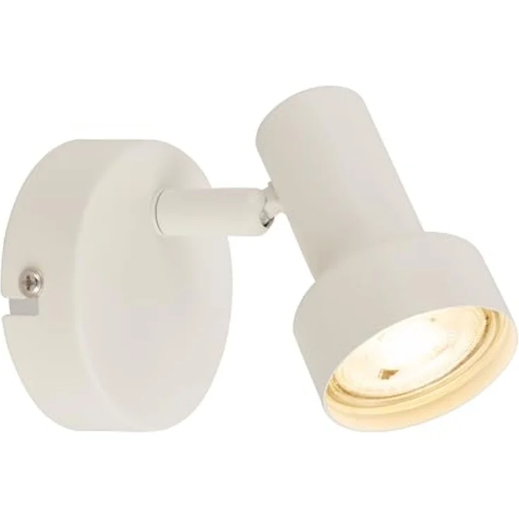 BRILONER - Wandleuchte innen schwenkbar, GU10 Fassung, max. 9W, Leselampe, Wandlampe innen, Wohnzimmerlampe, Lampe, Küchenlampe, Flurlampe, Schlafzimmer, Wandbeleuchtung, 8x10,5 cm, Altweiß – Bild 1