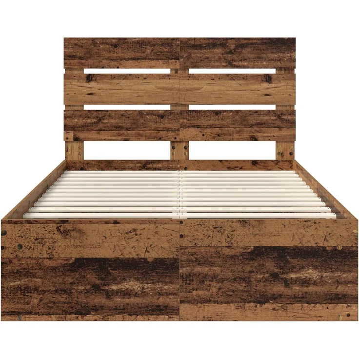 vidaXL Bettrahmen Altholz 120 x 200 cm Massives Kiefernholz 3411766 – Bild 6