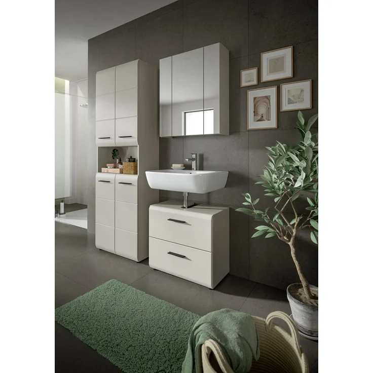 Ice Badschrank hoch in Kaschmir Nachbildung matt – Bild 5