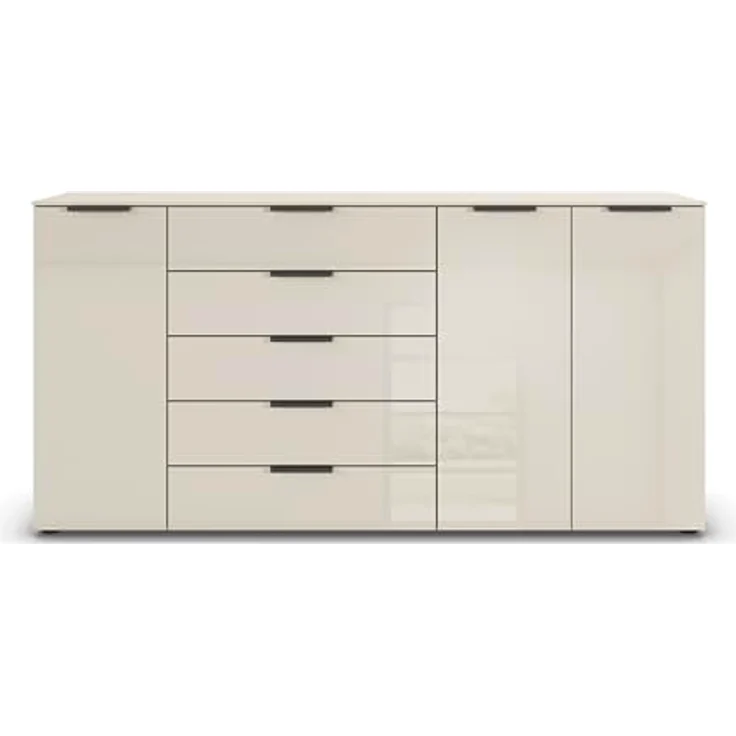 Rauch Möbel Flipp, Kommode für Schlafzimmer, Kinderzimmer, Wohnzimmer, Jugendzimmer, Flur, Garderobe, 3-türig, 5 Schubladen, mit Softclose-Funktion, Farbe Glas Beige, Breite 199 cm – Bild 6