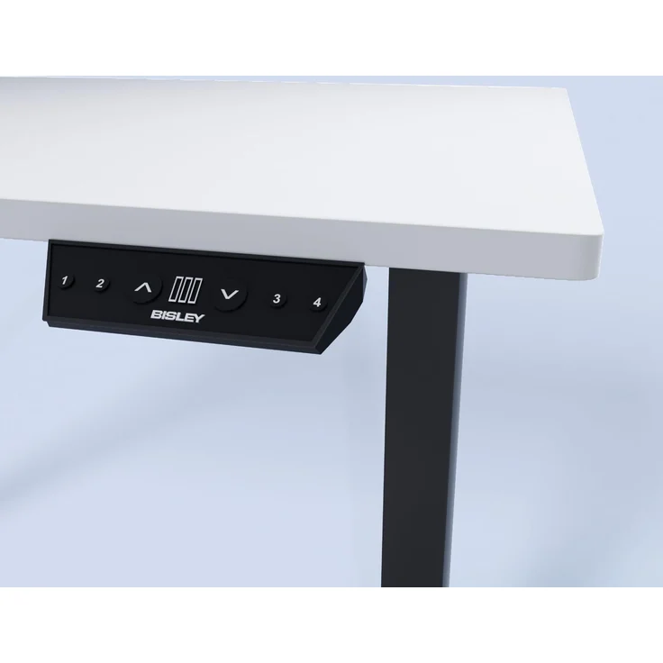 Bisley Home Tisch, Metall, Gestell 333 schwarz Platte 005 weiß, Medium