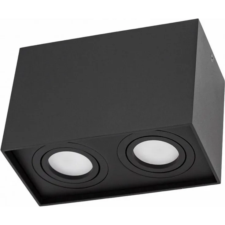 Deckenspots schwarz 2-Flg DUO 2XGU10 IP20 rechteckig schwenkbar