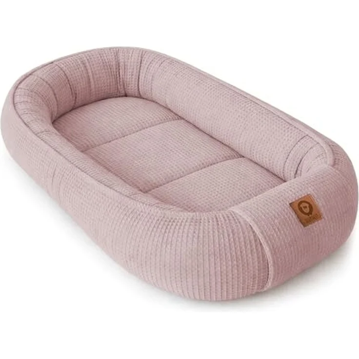 Babynestchen Neugeborene – Babynest aus Waffelpique Baumwolle – Nestchen Baby für Babybett & Kinderbett – Babykokon Tragbar – OEKO-TEX zertifiziert – Zubehör Babybett - Rosa Waffelpique – Bild 1
