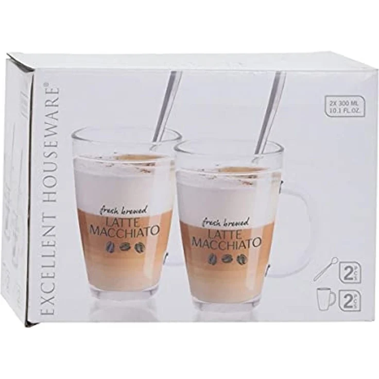 Excellent Houseware Set von zwei Tassen und Löffel für LATTE MACCHIATO () - 50856628 – Bild 4