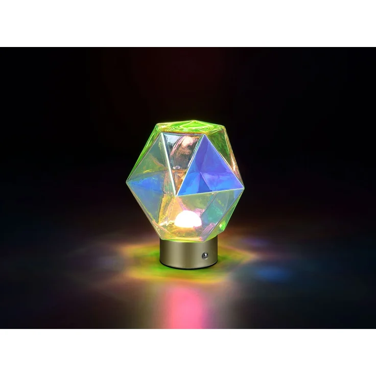 Kleine ausgefallene Akku Tischleuchte Glas bunt, USB aufladbar, Höhe 17,5cm – Bild 6