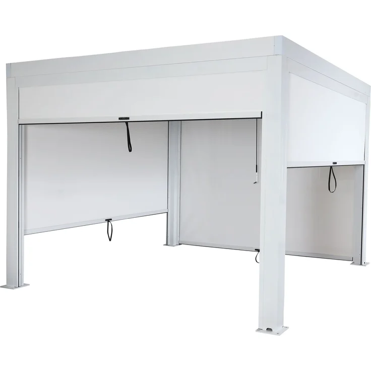 Mendler 'HWC-L46' Pergola, Regenrinne sturmfest, Aluminium weiß, 3x3m – Bild 9