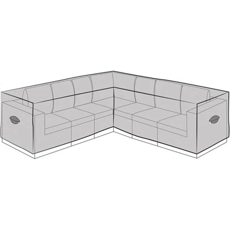 Wetterfeste Schutzhülle Abdeckung für L-förmiges Garten Lounge Set, Polyester grau, 250 x 250 x 90 cm – Bild 2