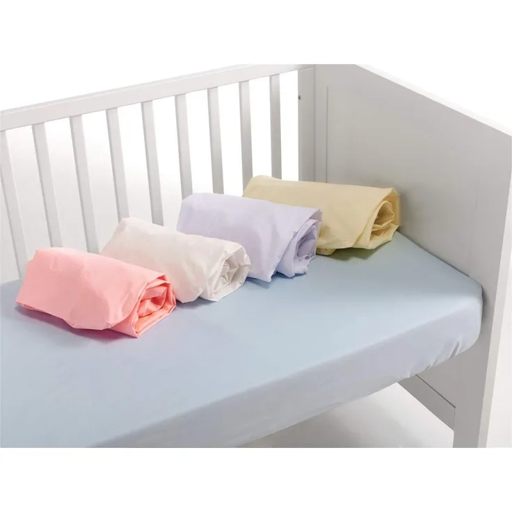 INTERBABY · Spannbettlaken für Babybett in weiß · 100% Baumwolle · 60x120 cm