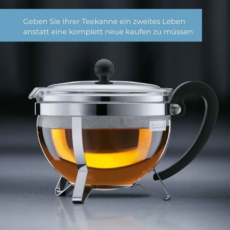 Bodum Spare Beaker Ersatzglas zu Teebereiter 1,5 L 1915 1921 1935 1965 1970 Ø 17 cm Gestell Ø 16 cm – Bild 3