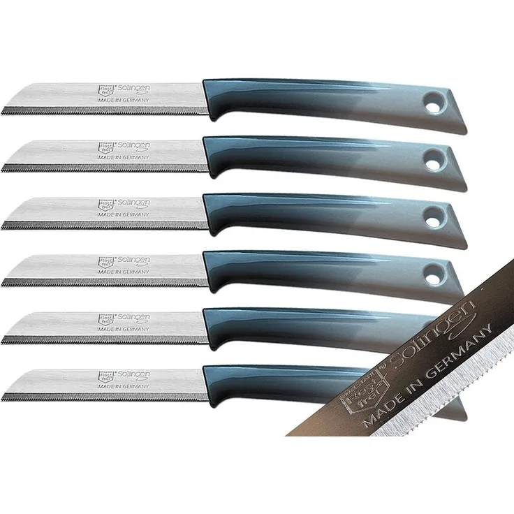 SMI Obstmesser 6 Stück Solingen Schälmesser Wellenschliff Küchenmesser Gemüsemesser