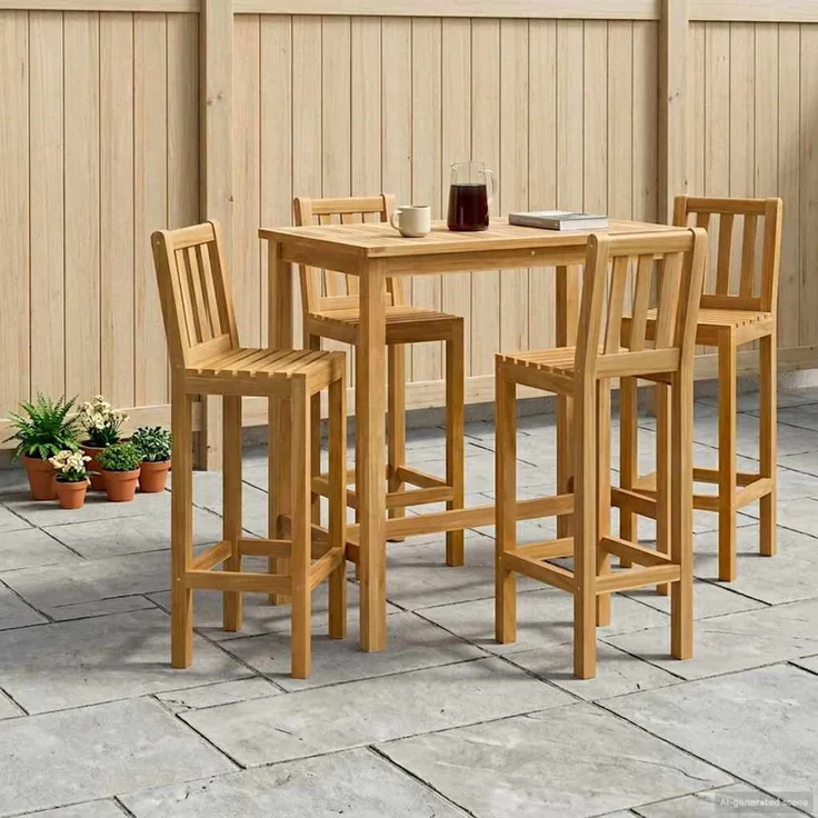 vidaXL Outdoor Bar Set 5 stk. Unbehandelt 110 x 60 x 105 cm 3422499