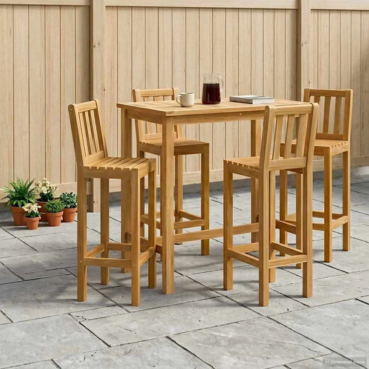 vidaXL Outdoor Bar Set 5 stk. Unbehandelt 110 x 60 x 105 cm 3422499 – Bild 1
