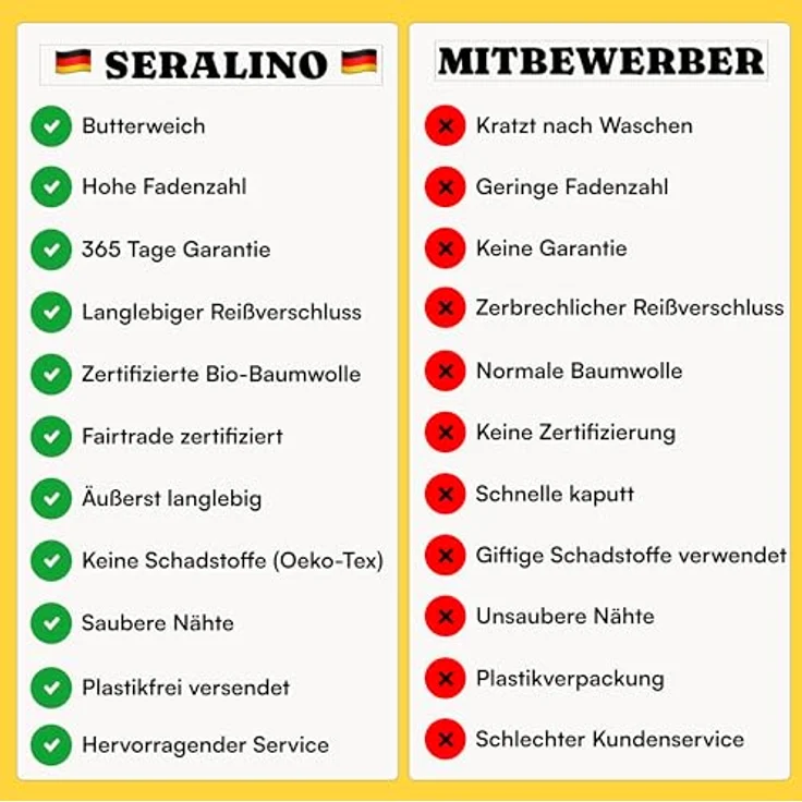 Seralino Spannbettlaken Mako Satin Spannbetttuch (100% Bio Baumwolle), 100% Bio-Baumwolle, Gummizug: rundum, Etiketten zeigen Seiten – schnelles, unkompliziertes Beziehen garantiert, Fairtrade/ GOTS zertifizierte uni Bettlaken, weich – Bild 5