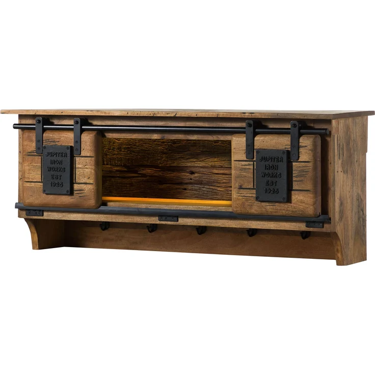 Wandregal Mango / Altholz 115x30x45 natur lackiert RAILWAY LUX #150 – Bild 1