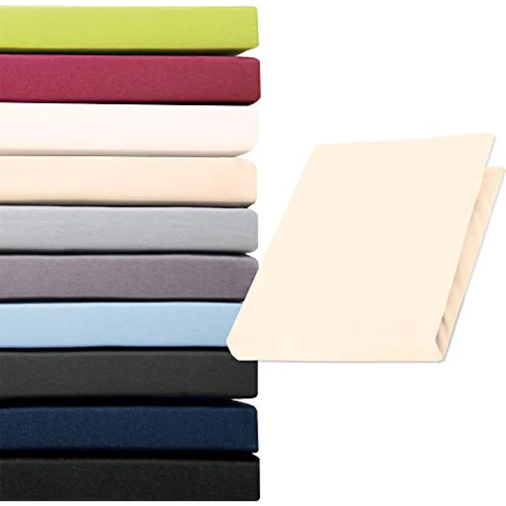 aqua-textil Spannbettlaken Pur Topper Laken Jersey Laken 120x200-130x200cm natur, Baumwolle, (1 Stück), anschmiegsam,bügelfrei,faltenfreier Sitz – Bild 2