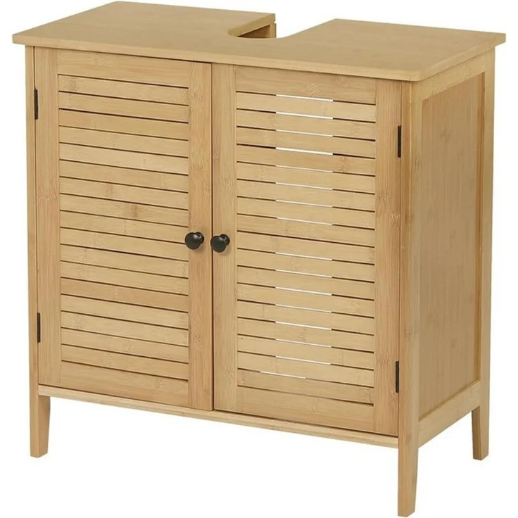 EUGAD Waschbeckenunterschrank (1-St) Unterschrank aus Bambus, 60x60x30 cm – Bild 4