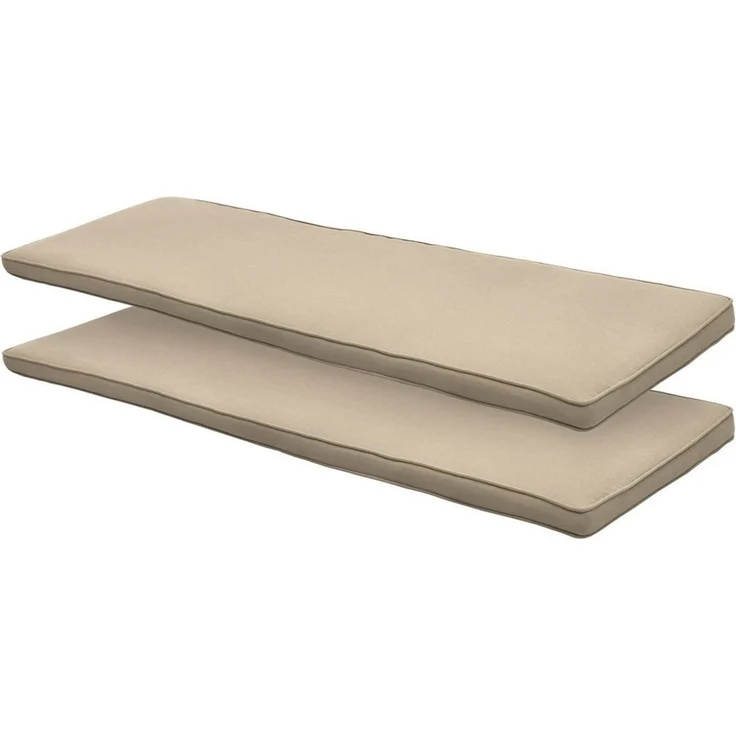 Beautissu Sitzauflage Hollywoodschaukel 3 Sitzer 2er Set Loft HS, 180x50 cm, Natur, Waschbare Outdoor Auflage für Hollywoodschaukel mit Reißverschluss – Bild 2