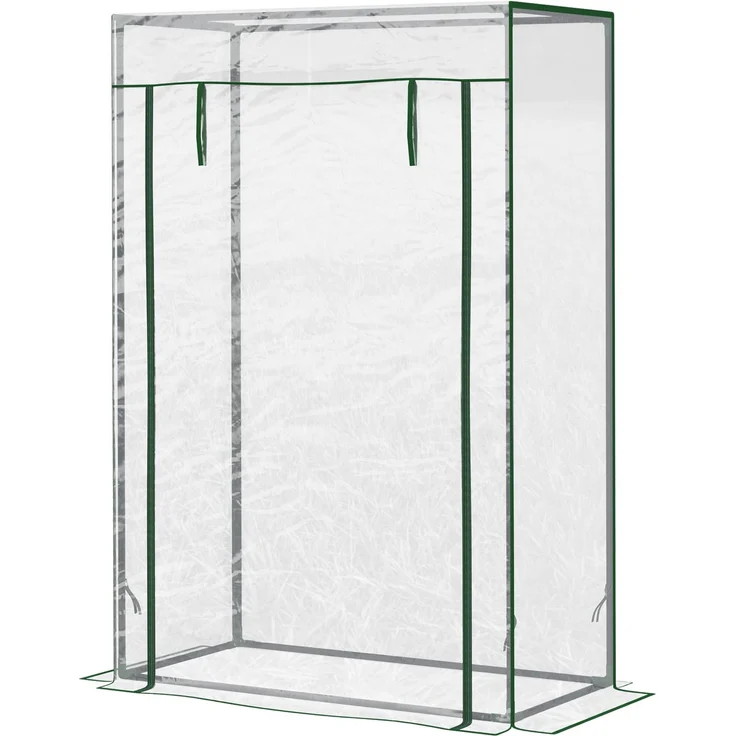 MELAYR, Gewächshaus mit Rolltor und Stahlkonstruktion, Gartengewächshaus, Terrasse, 100 x 50 x 150 cm, Dunkelgrün – Bild 2