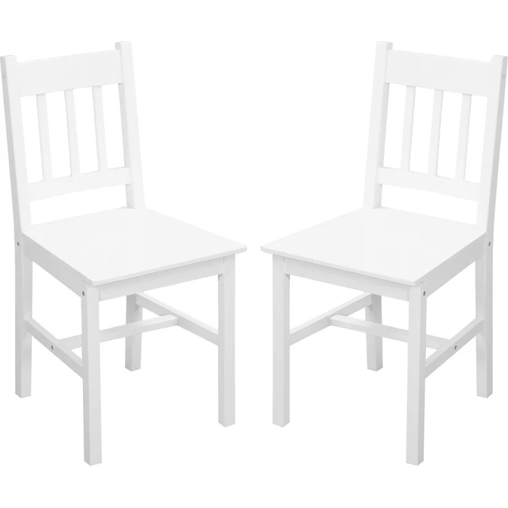MELAYR, 2er-Set Esszimmerstühle Küchenstühle Stühle, Massivholz, 41 cm x 46.5 cm x 85.5 cm, Weiß – Bild 2
